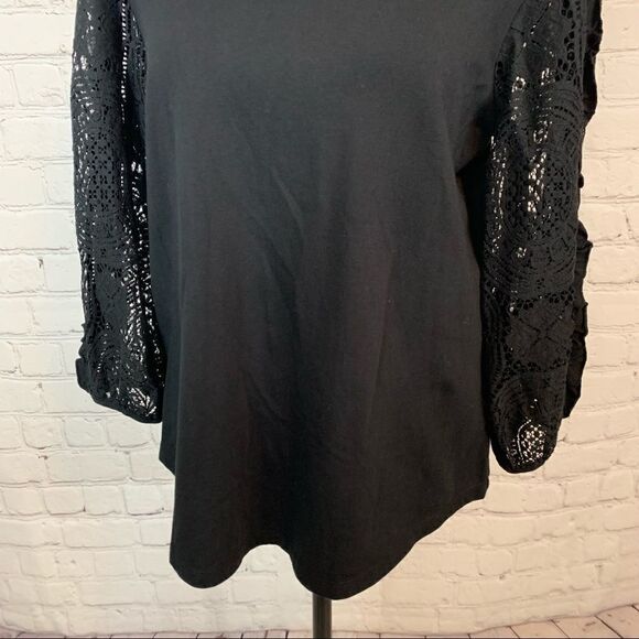 Anthropologie Nina lace sleeves Top size Small balloon sleeve 100% cotton - Picture 4 of 11
